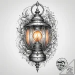 Tattoo design a neo-traditional lamp or lante… – tattoo sketch (№1755792865_0, 21.08.2025 16:14) — tattoovalue.net