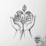 Tattoo sketch a small sapling growing from a… – tattoo sketch (№1755797050_0, 21.08.2025 17:24) — tattoovalue.net