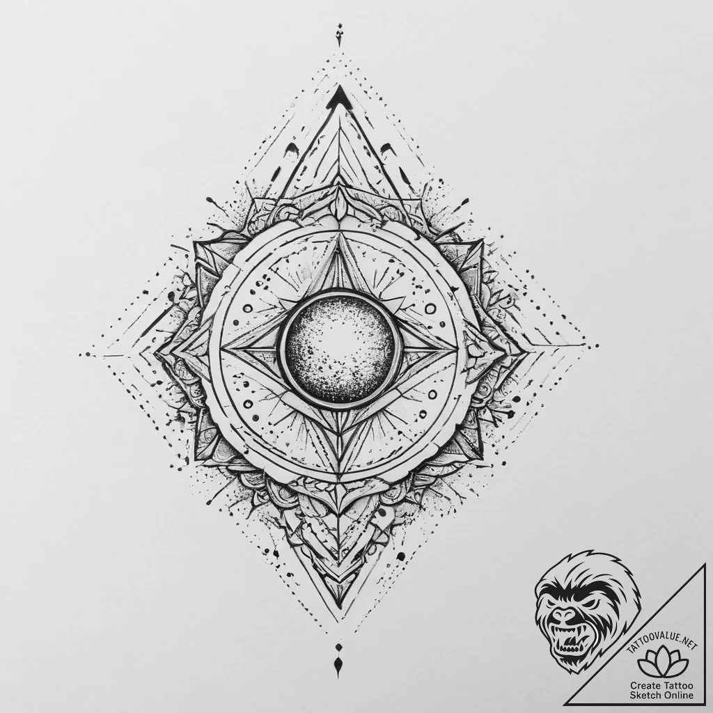 Tattoo sketch cosmic being, artistic tattoo s... - tattoo sketch (№1755797688_0, 21.08.2025 17:34) — tattoovalue.net
