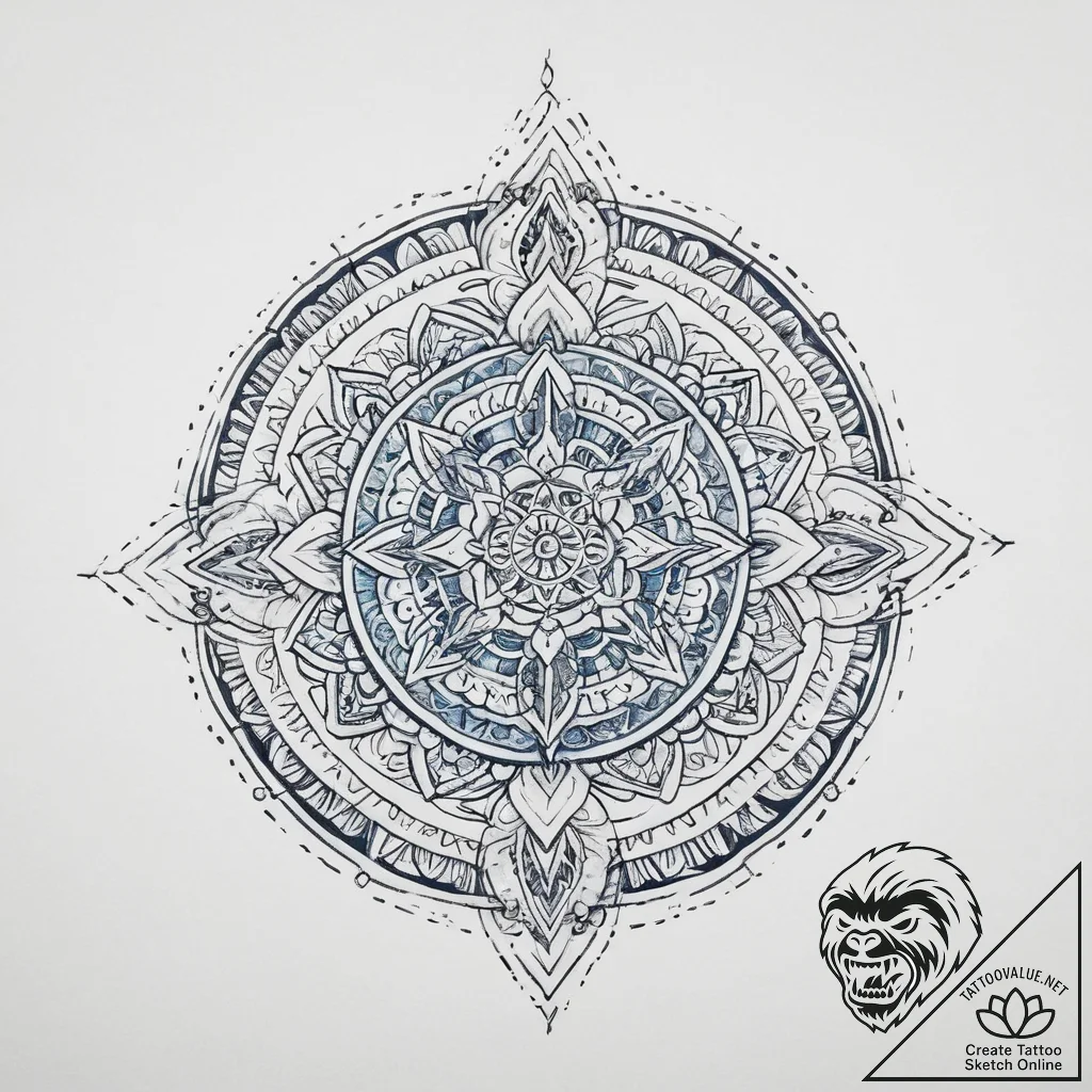 Tattoo sketch blue, artistic tattoo sketch, r... - tattoo sketch (№1755797884_0, 21.08.2025 17:38) — tattoovalue.net