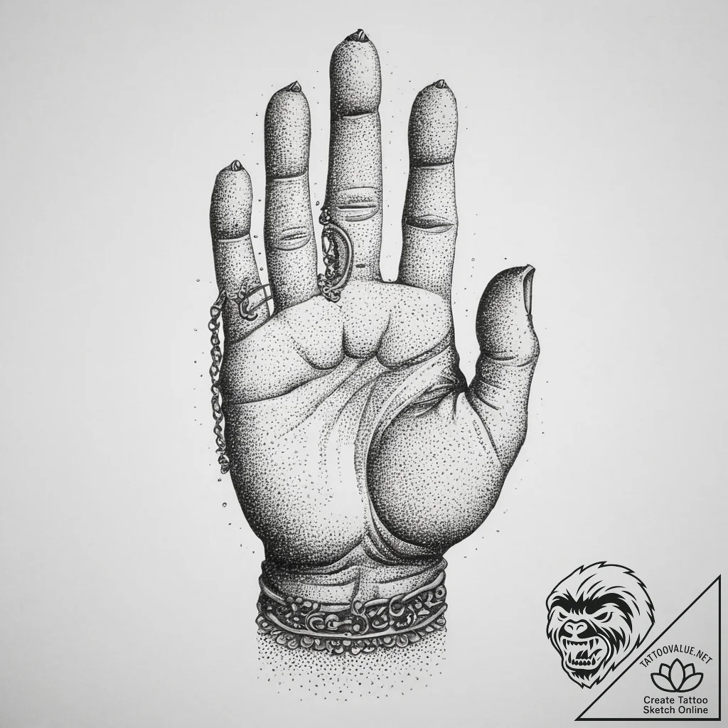 Tattoo sketch buddha's hand mudra, concept ar... - tattoo sketch (№1755798668_0, 21.08.2025 17:51) — tattoovalue.net