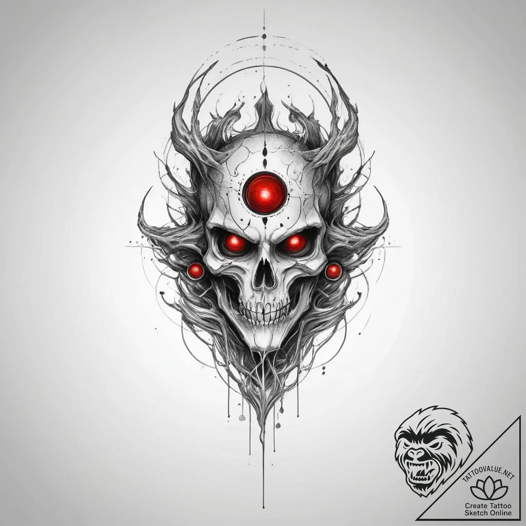 Tattoo sketch cosmic ghost, concept art for t... - tattoo sketch (№1755799266_0, 21.08.2025 18:01) — tattoovalue.net