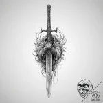 Tattoo sketch historical statue with a sword,… – tattoo sketch (№1755799665_0, 21.08.2025 18:07) — tattoovalue.net