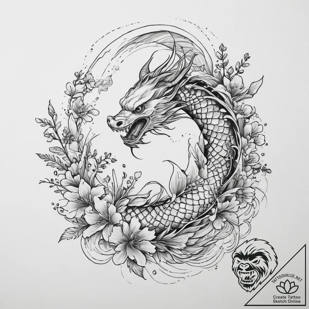 Tattoo sketch slavic fern flower, artistic ta... - tattoo sketch (№1755800262_0, 21.08.2025 18:17) — tattoovalue.net