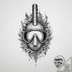 Tattoo sketch snorkeling a person with a snor… – tattoo sketch (№1755802643_0, 21.08.2025 18:57) — tattoovalue.net