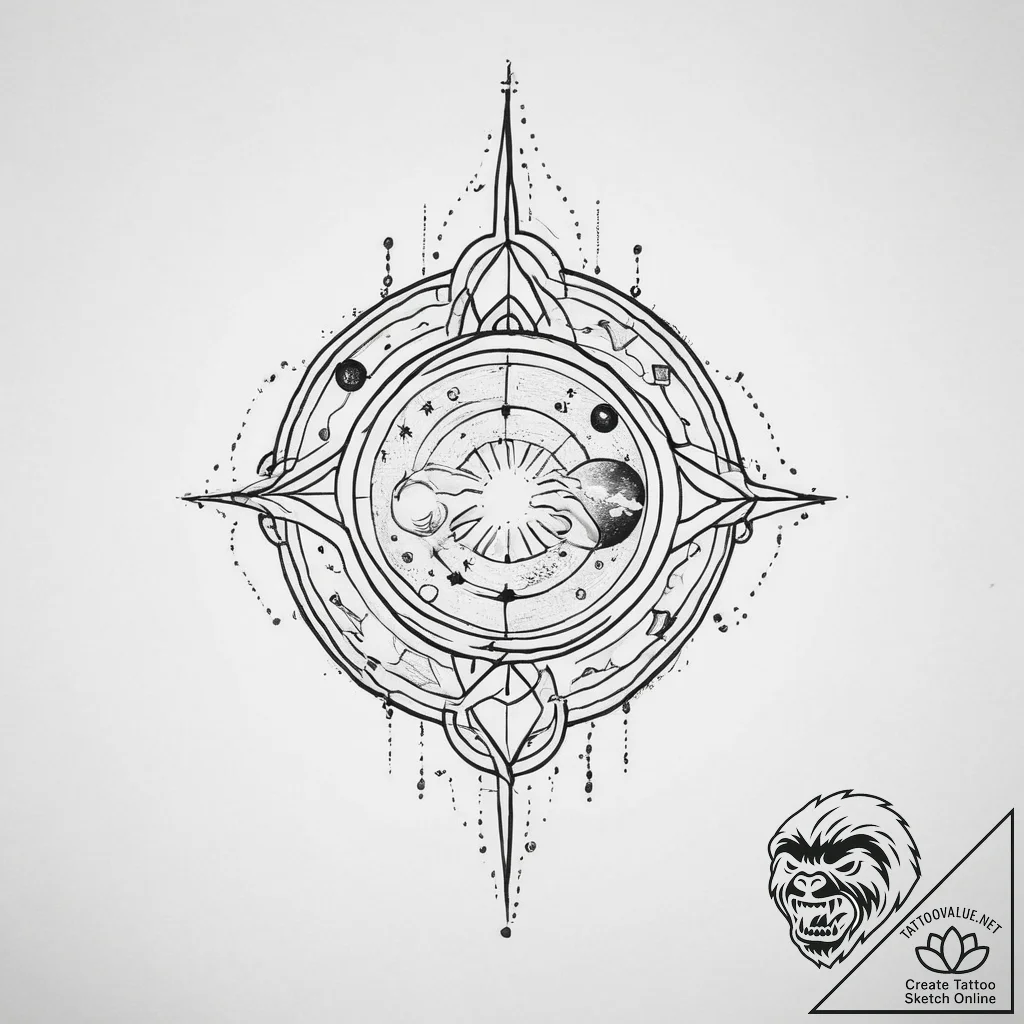 Tattoo sketch cosmic identity, tattoo sketch... - tattoo sketch (№1755803039_0, 21.08.2025 19:03) — tattoovalue.net