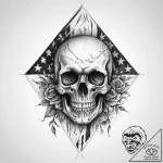 Tattoo sketch flag with a skull – tattoo sketch (№1755803438_0, 21.08.2025 19:10) — tattoovalue.net