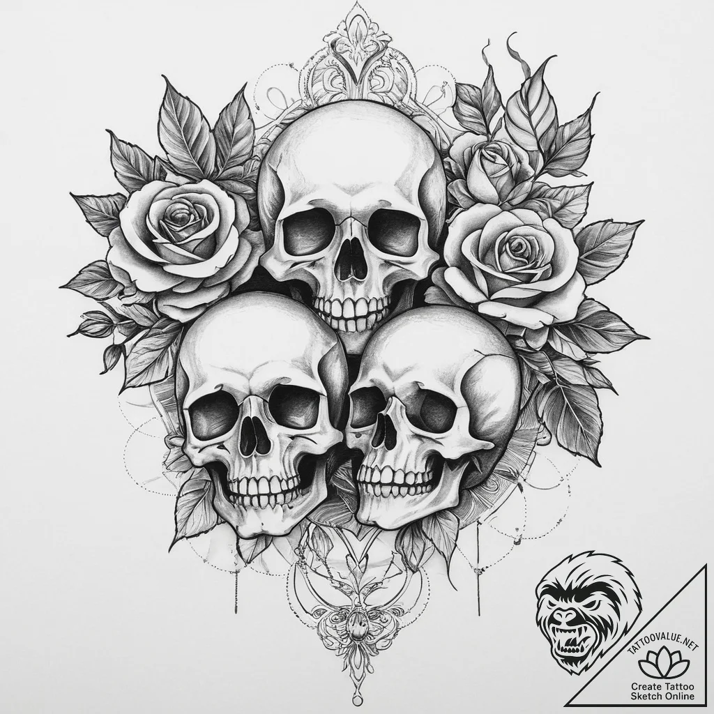 Tattoo sketch sacred scene, tattoo drawing ou... - tattoo sketch (№1755804433_0, 21.08.2025 19:27) — tattoovalue.net