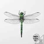 Tattoo sketch green darner dragonfly – tattoo sketch (№1755804632_0, 21.08.2025 19:30) — tattoovalue.net