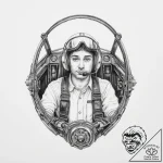 Tattoo sketch pilot a person in a cockpit – tattoo sketch (№1755806033_0, 21.08.2025 19:53) — tattoovalue.net