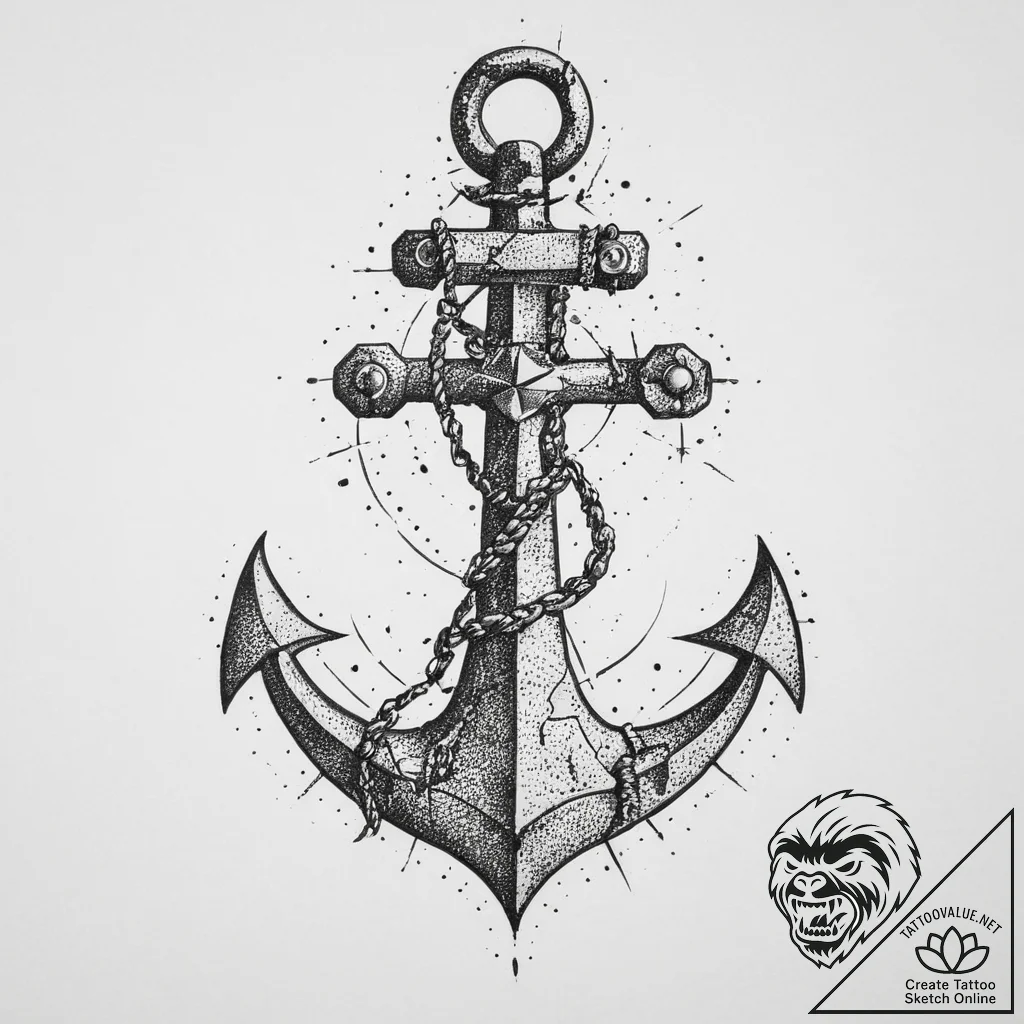 Tattoo sketch anchor, tattoo drawing outline,... - tattoo sketch (№1755806640_0, 21.08.2025 20:04) — tattoovalue.net
