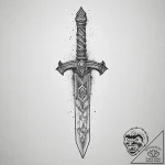 Tattoo sketch gladiator sword, tattoo line ar… – tattoo sketch (№1755806837_0, 21.08.2025 20:07) — tattoovalue.net
