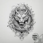Tattoo sketch cosmic existence, tattoo flash… – tattoo sketch (№1755808645_0, 21.08.2025 20:37) — tattoovalue.net