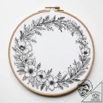 Tattoo sketch embroidery hoop with a floral d… – tattoo sketch (№1755809648_0, 21.08.2025 20:54) — tattoovalue.net