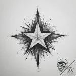 Tattoo sketch star with a symbol, artistic ta… – tattoo sketch (№1755811641_0, 21.08.2025 21:27) — tattoovalue.net