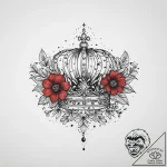 Tattoo sketch crown of flowers, tattoo drawin… – tattoo sketch (№1755812045_0, 21.08.2025 21:34) — tattoovalue.net