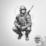 Tattoo sketch soldier with a thread – tattoo sketch (№1755813452_0, 21.08.2025 21:57) — tattoovalue.net