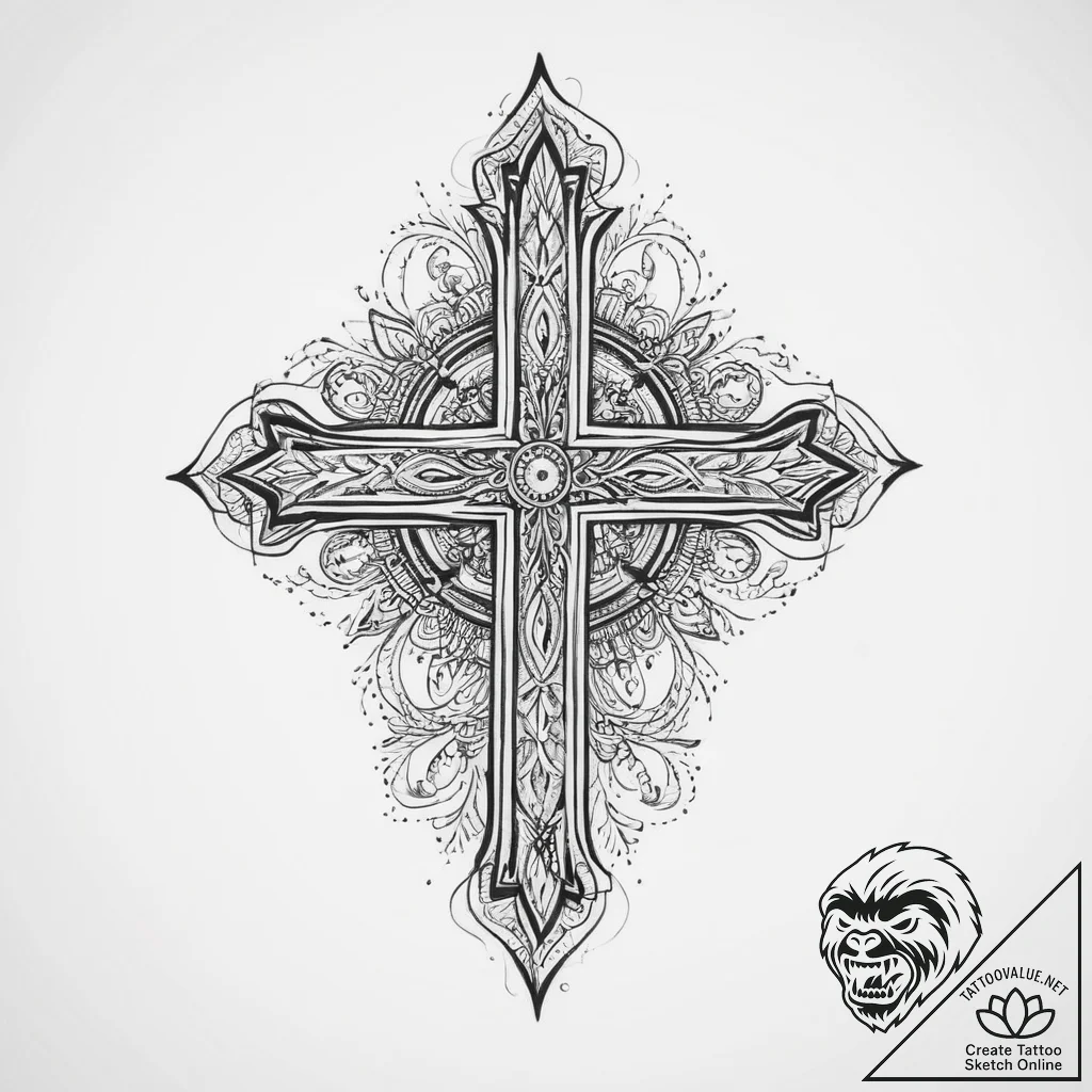 Tattoo sketch череп с узором, ink illustratio... - tattoo sketch (№1755815032_0, 21.08.2025 22:23) — tattoovalue.net