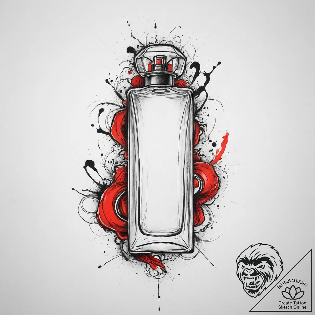 Tattoo sketch perfume tattoo, ink illustratio... - tattoo sketch (№1755815834_0, 21.08.2025 22:37) — tattoovalue.net