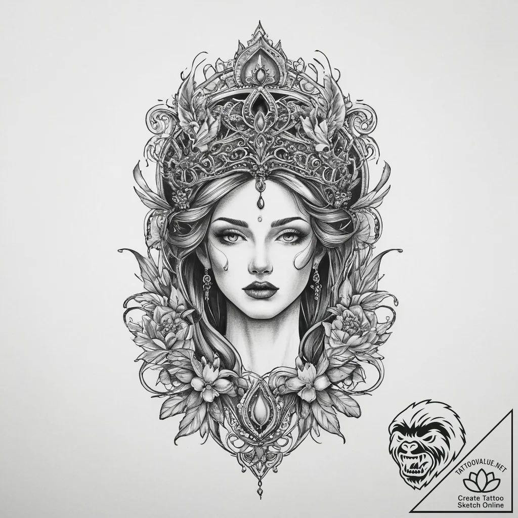 Tattoo sketch throne, tattoo flash sheet desi... - tattoo sketch (№1755816441_0, 21.08.2025 22:47) — tattoovalue.net