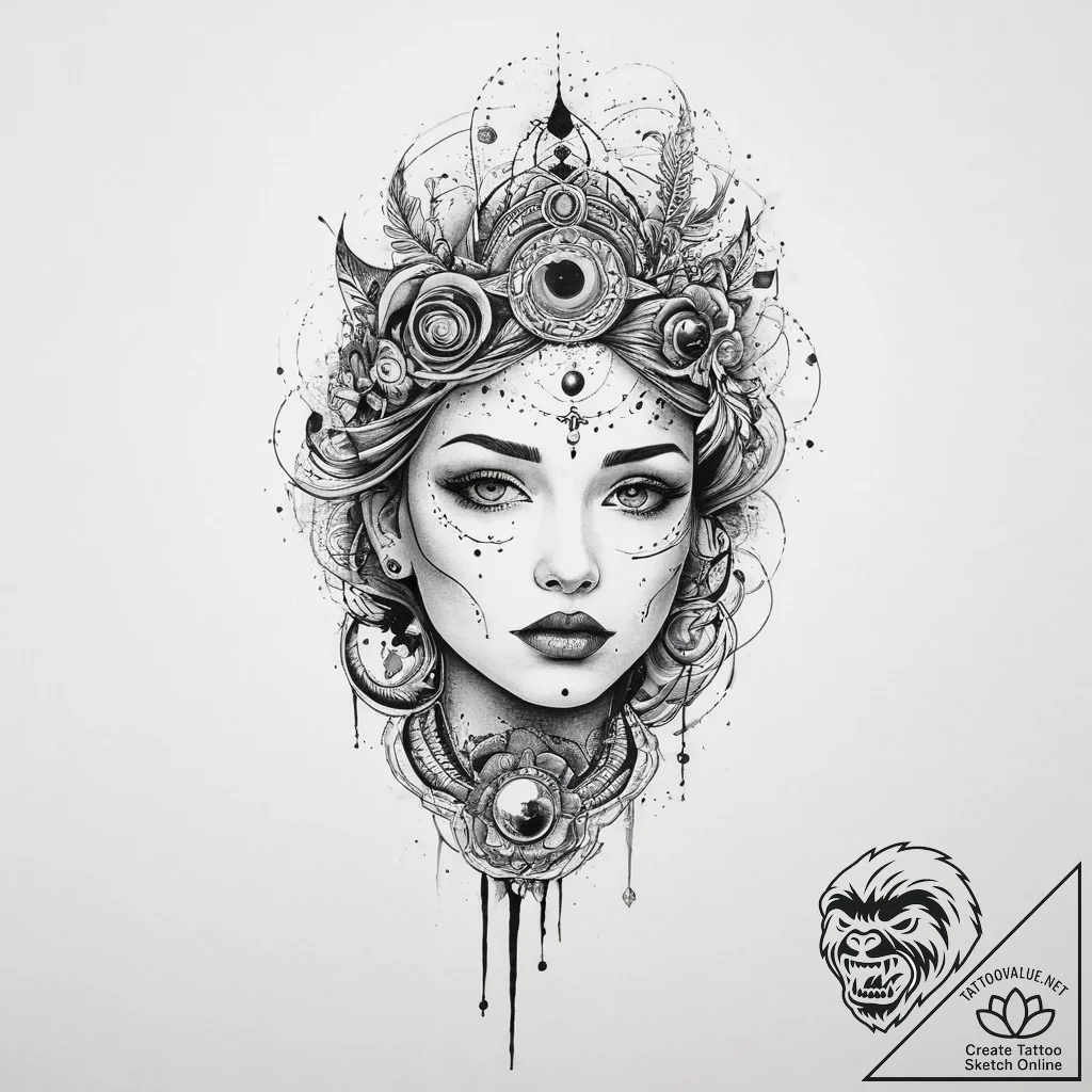 Tattoo sketch cosmic person, tattoo sketch de... - tattoo sketch (№1755816836_0, 21.08.2025 22:53) — tattoovalue.net