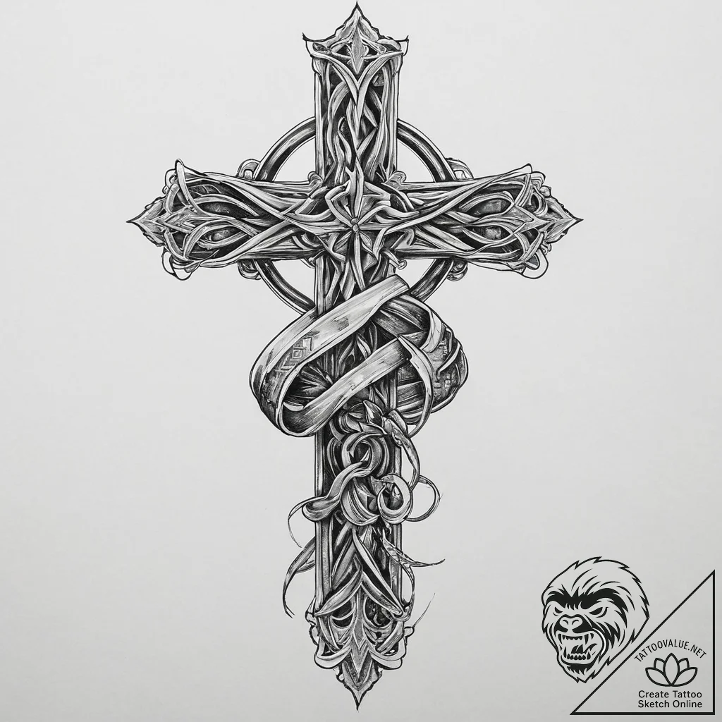 Tattoo sketch soldier with a knot, concept ar... - tattoo sketch (№1755817237_0, 21.08.2025 23:00) — tattoovalue.net