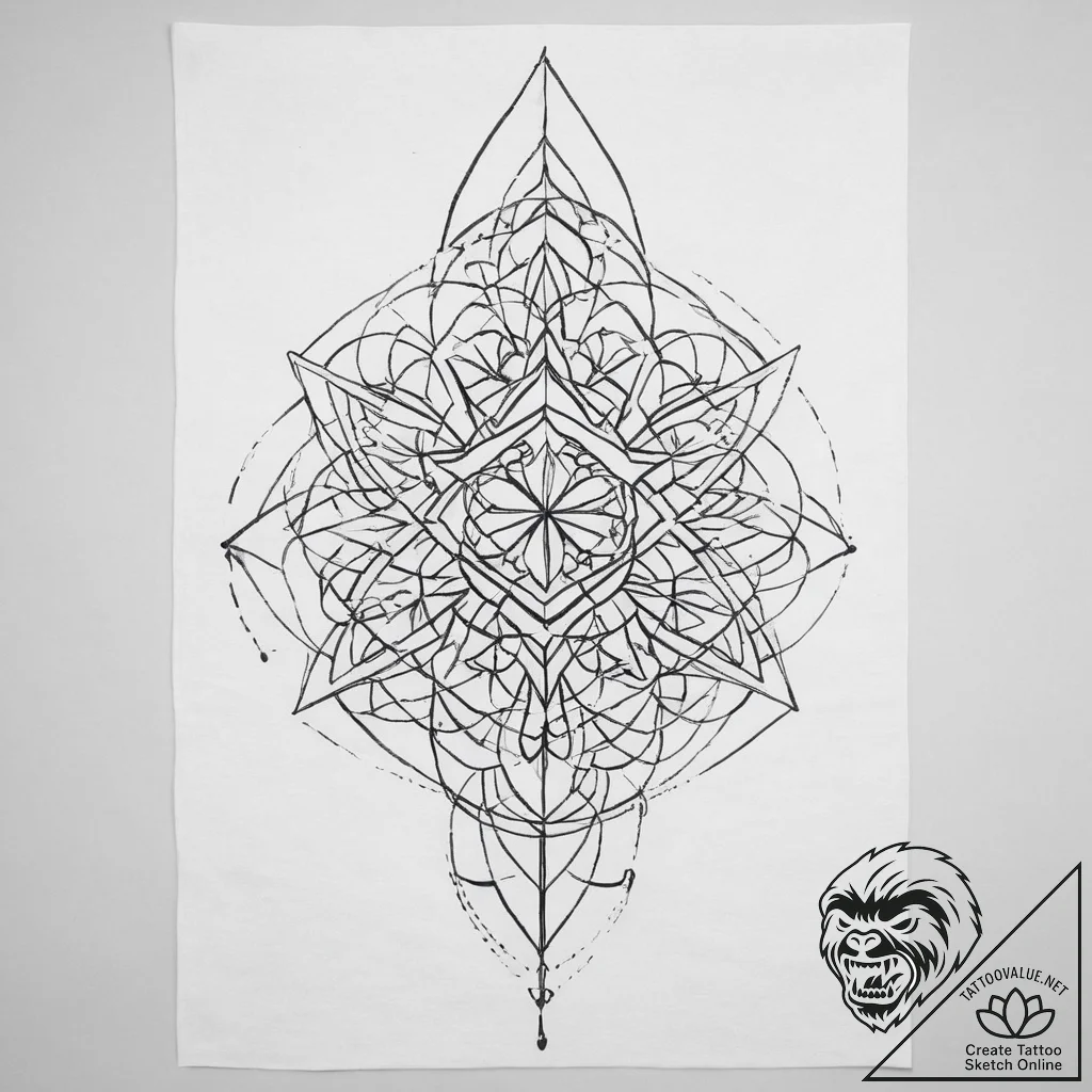 Tattoo sketch rug with a geometric pattern - tattoo sketch (№1755817433_0, 21.08.2025 23:03) — tattoovalue.net