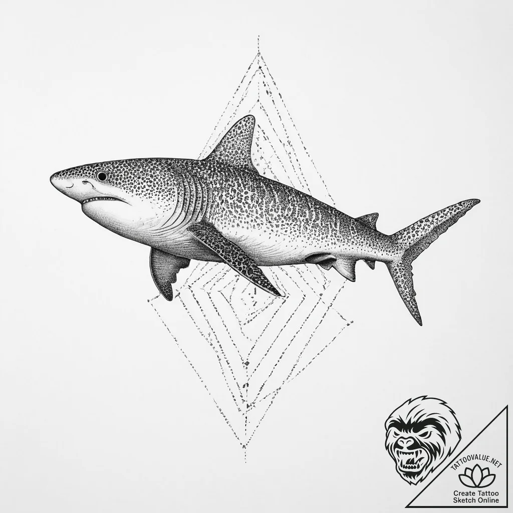 Tattoo sketch zebra shark, tattoo drawing out... - tattoo sketch (№1755817636_0, 21.08.2025 23:07) — tattoovalue.net