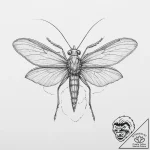 Tattoo sketch broad-winged katydid, tattoo li… – tattoo sketch (№1755819672_0, 21.08.2025 23:41) — tattoovalue.net