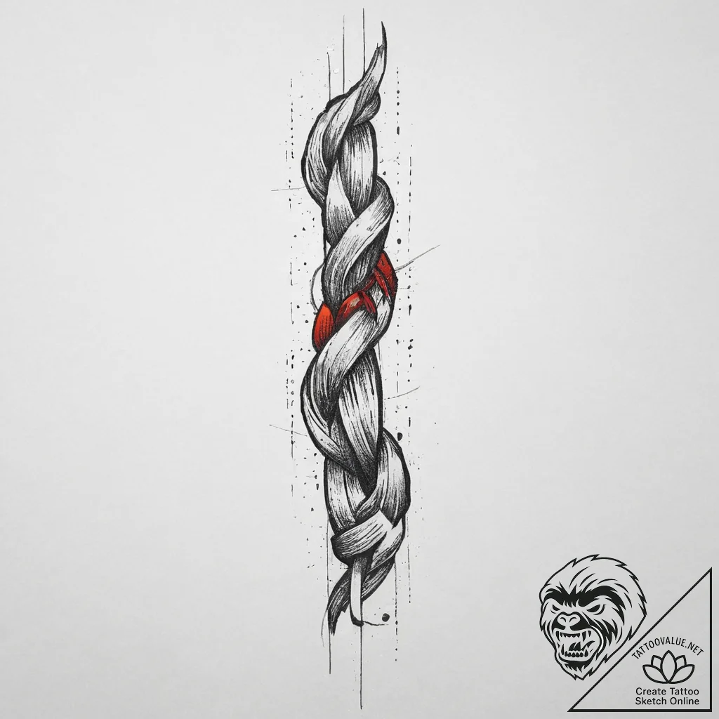 Tattoo sketch braid, concept art for tattoo,... - tattoo sketch (№1755820680_0, 21.08.2025 23:58) — tattoovalue.net