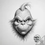 Tattoo sketch the grinch with a fur – tattoo sketch (№1755821476_0, 22.08.2025 00:11) — tattoovalue.net