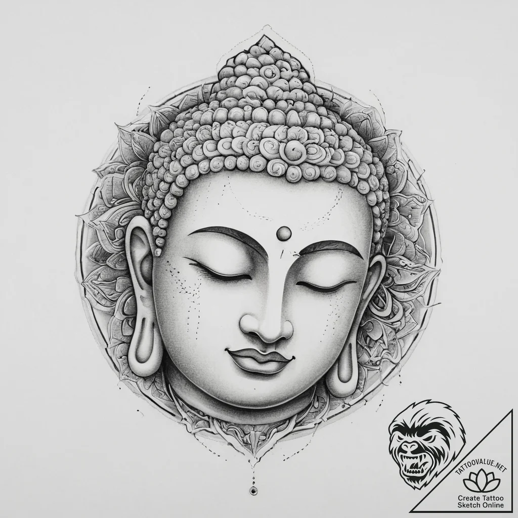 Tattoo sketch sleeping buddha, ink illustrati... - tattoo sketch (№1755821888_0, 22.08.2025 00:18) — tattoovalue.net