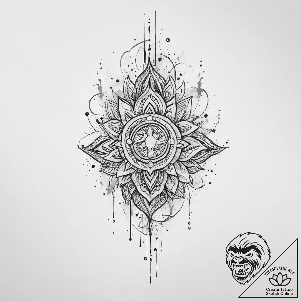 Tattoo sketch spiritual narrative, tattoo dra... - tattoo sketch (№1755822085_0, 22.08.2025 00:21) — tattoovalue.net