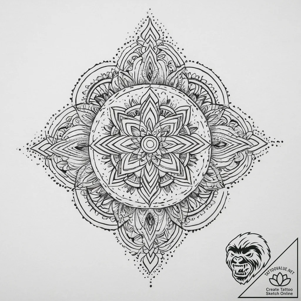 Tattoo sketch poncho with a pattern, tattoo d... - tattoo sketch (№1755823088_0, 22.08.2025 00:38) — tattoovalue.net