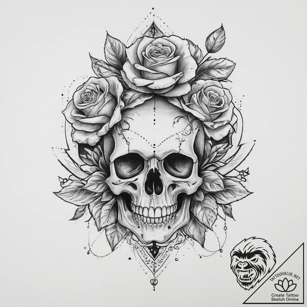 Tattoo sketch череп с поршнем, tattoo drawing... - tattoo sketch (№1755823485_0, 22.08.2025 00:44) — tattoovalue.net