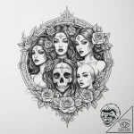 Tattoo sketch triple goddess and maiden, tatt… – tattoo sketch (№1755823889_0, 22.08.2025 00:51) — tattoovalue.net