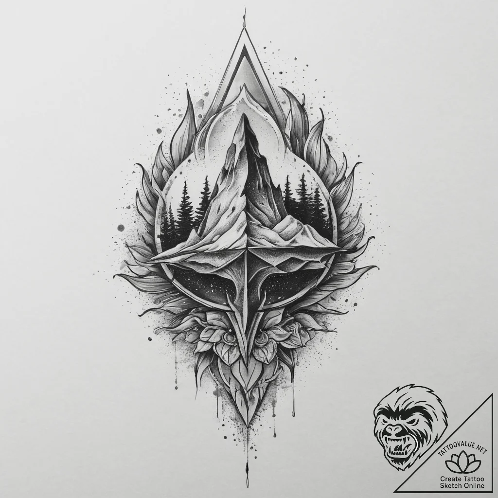 Tattoo sketch sand, concept art for tattoo, r... - tattoo sketch (№1755825083_0, 22.08.2025 01:11) — tattoovalue.net