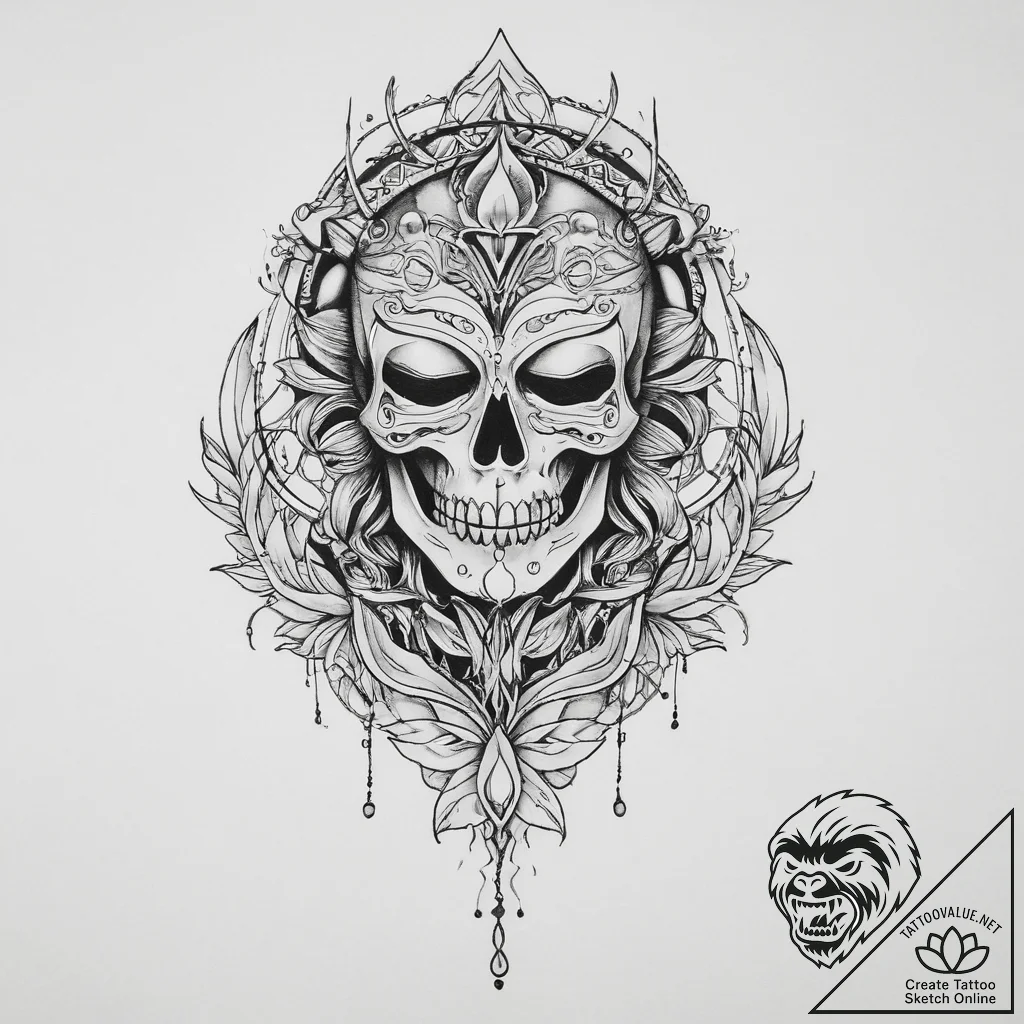 Tattoo sketch phantom, concept art for tattoo... - tattoo sketch (№1755827706_0, 22.08.2025 01:55) — tattoovalue.net