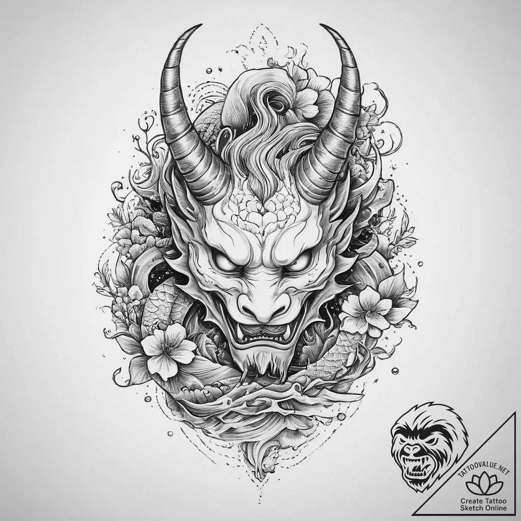Tattoo sketch demon horns, tattoo sketch desi... - tattoo sketch (№1755828305_0, 22.08.2025 02:05) — tattoovalue.net