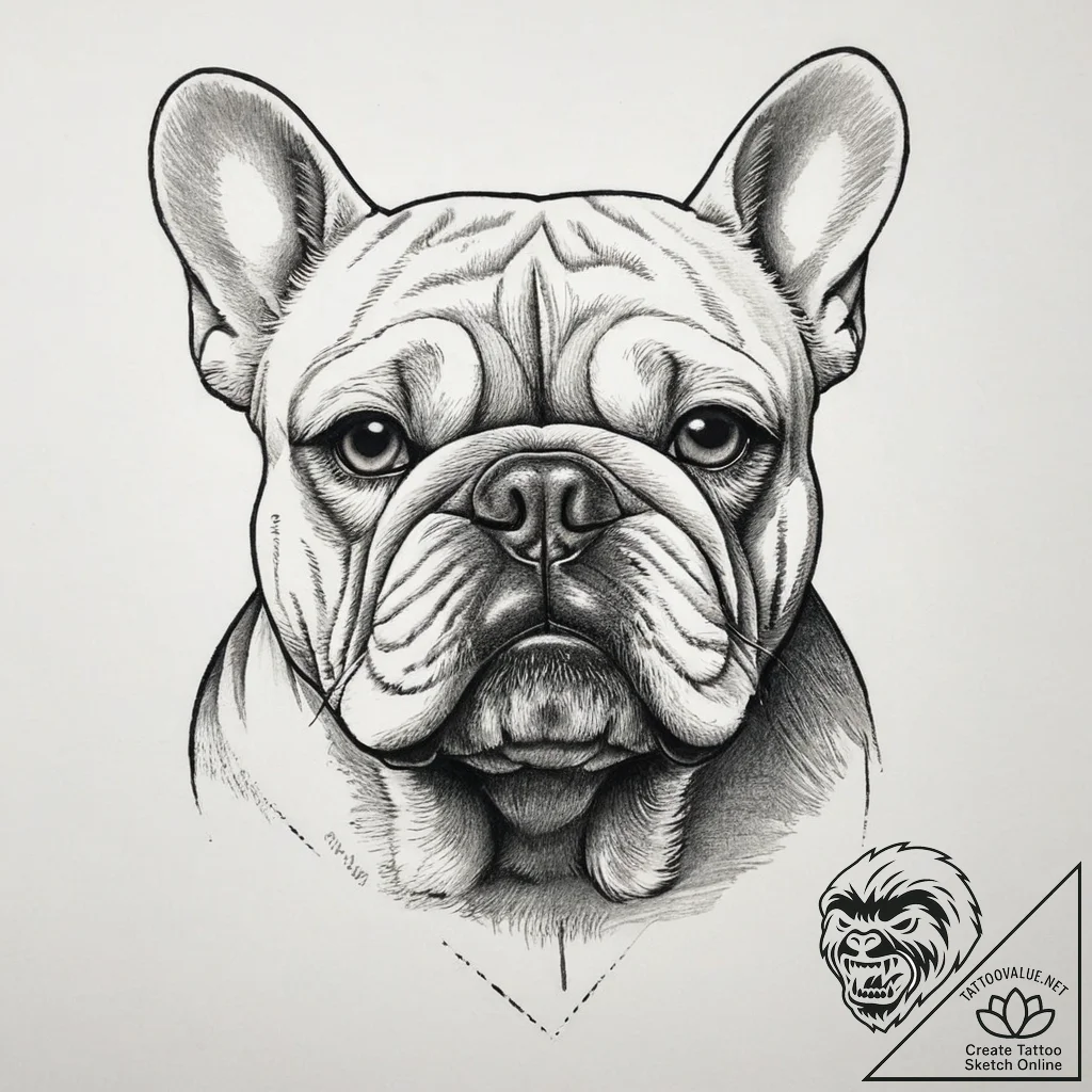 Tattoo sketch bulldog, artistic tattoo sketch... - tattoo sketch (№1755829711_0, 22.08.2025 02:28) — tattoovalue.net