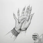 Tattoo sketch hands with a paper – tattoo sketch (№1755829916_0, 22.08.2025 02:31) — tattoovalue.net