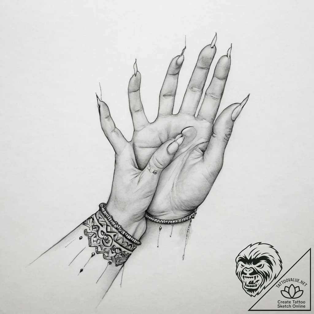 Tattoo sketch hands with a paper - tattoo sketch (№1755829916_0, 22.08.2025 02:31) — tattoovalue.net