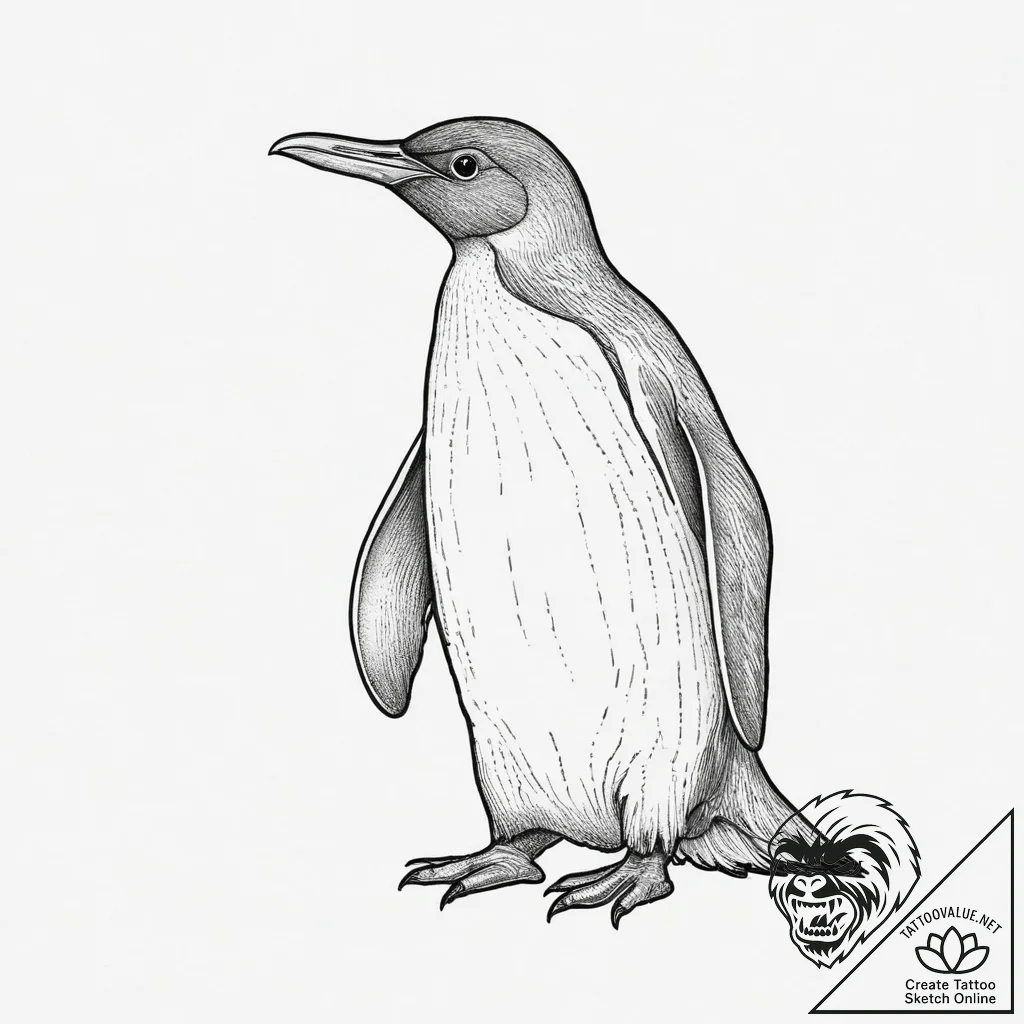 Tattoo sketch penguin, artistic tattoo sketch... - tattoo sketch (№1755830112_0, 22.08.2025 02:35) — tattoovalue.net