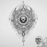 Tattoo sketch cosmic being, tattoo line art,… – tattoo sketch (№1755830511_0, 22.08.2025 02:41) — tattoovalue.net