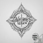 Tattoo sketch blessed lettering, tattoo flash… – tattoo sketch (№1755831116_0, 22.08.2025 02:51) — tattoovalue.net