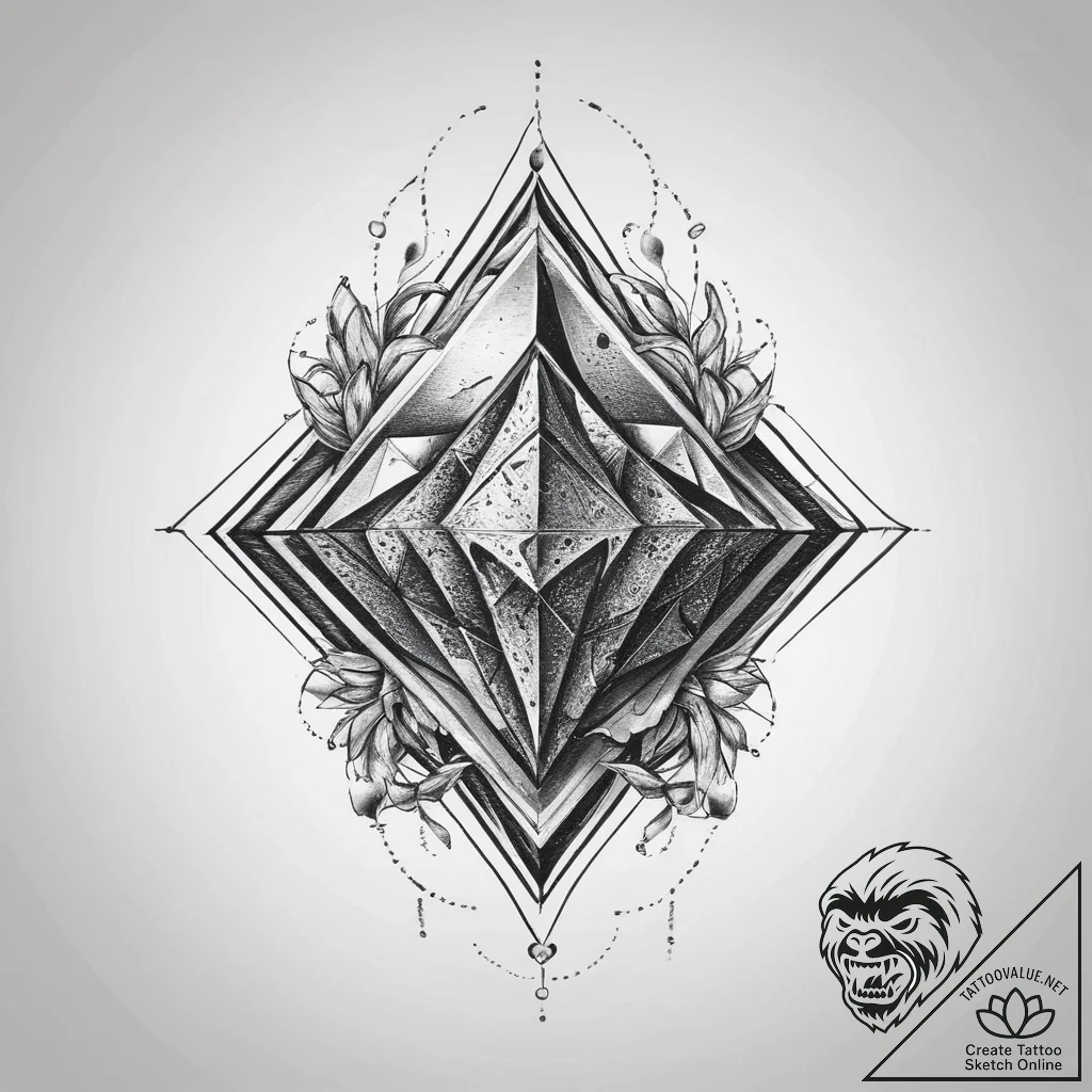 Tattoo sketch hands with a diamond, concept a... - tattoo sketch (№1755831920_0, 22.08.2025 03:05) — tattoovalue.net