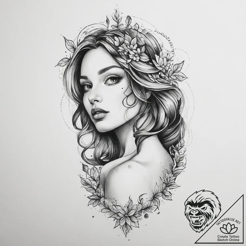 Tattoo sketch divine scene - tattoo sketch (№1755832124_0, 22.08.2025 03:08) — tattoovalue.net
