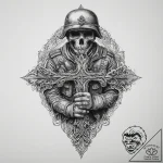 Tattoo sketch soldier with a document, concep… – tattoo sketch (№1755832920_0, 22.08.2025 03:22) — tattoovalue.net