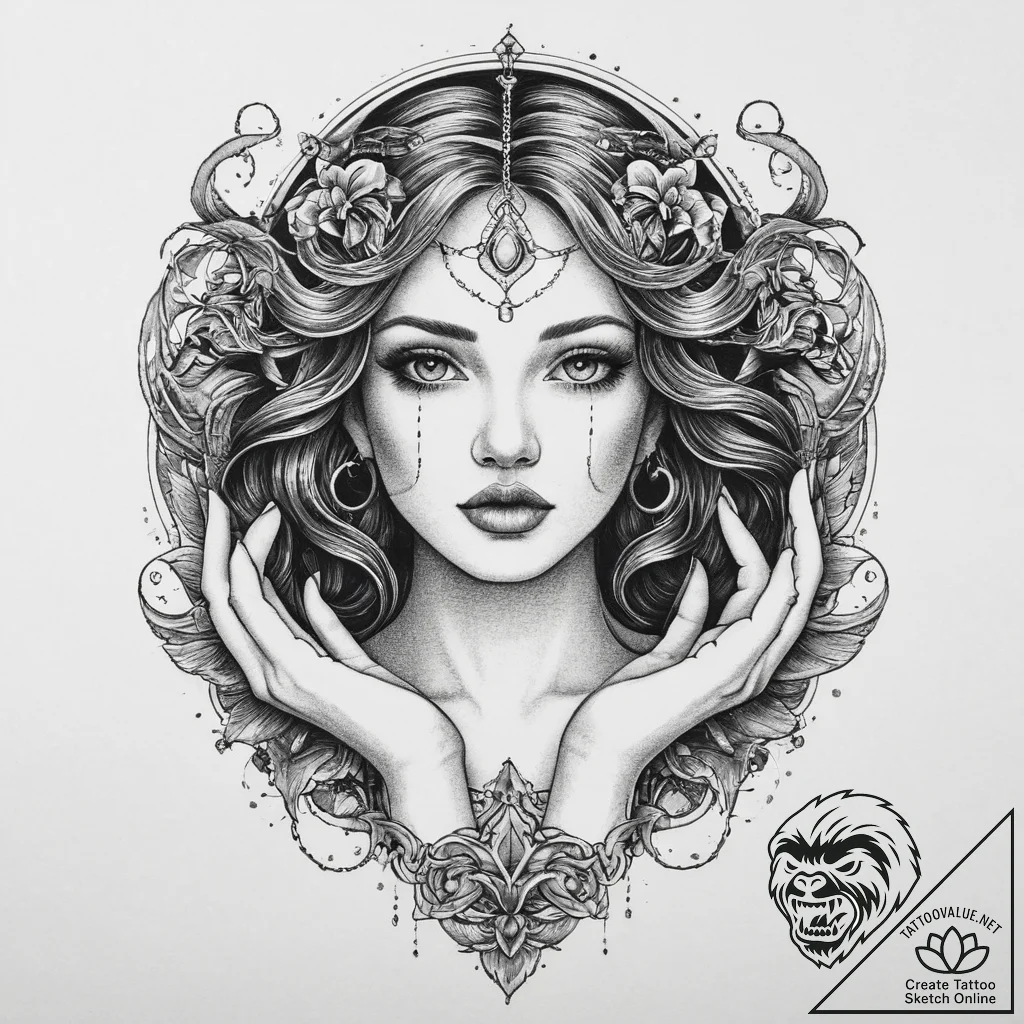Tattoo sketch hands with a siren, tattoo draw... - tattoo sketch (№1755833124_0, 22.08.2025 03:25) — tattoovalue.net