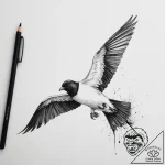 Tattoo sketch storm-petrel, tattoo line art,… – tattoo sketch (№1755833729_0, 22.08.2025 03:35) — tattoovalue.net